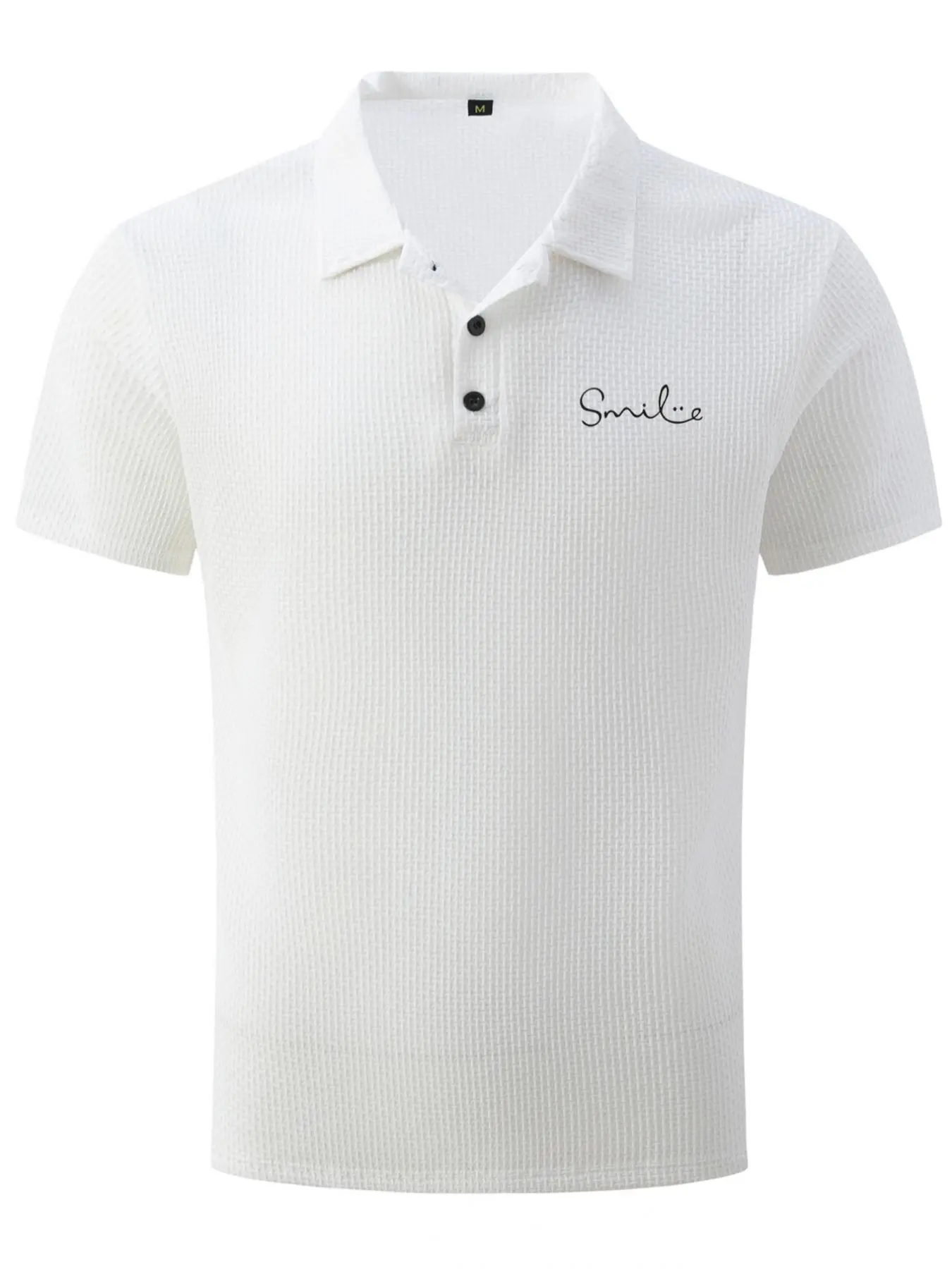 Men's Regular Fit Letter Print Contrast Trim Polo Shirt, Casual Short Sleeve Button Collar Top for Summer, Fashion Men's Clothes for Business Golf, Menswear