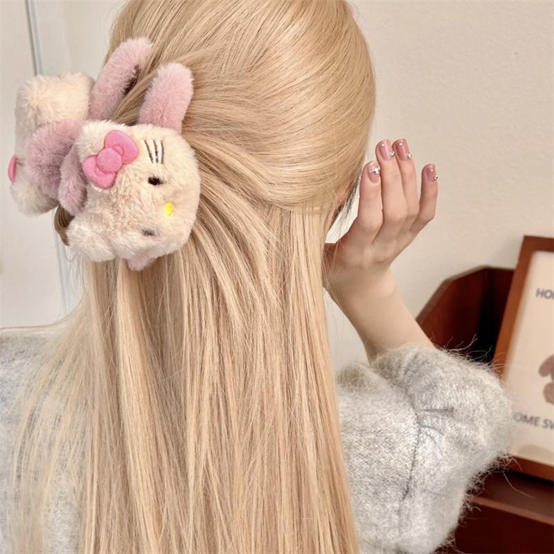 Kẹp Cá Mập Nhồi Bông Hello Kitty, Mô Hình Anime Sanrio, Phụ Kiện Tóc Cô Gái Ngọt Ngào Y2K, Kẹp Tóc Cổ Điển Hoạt Hình Kawaii, Thích Hợp Làm Quà Tặng Bạn Gái 0