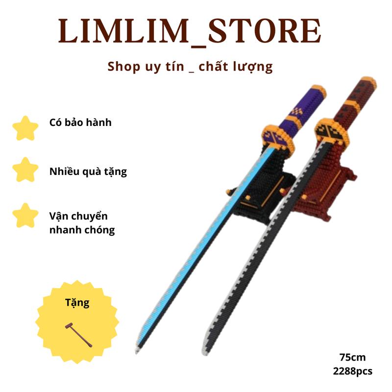 Mô hình trò chơi lắp ghép kiếm đôi có đế dài 75cm ( Tặng búa ). Lắp ráp, xếp hình, decor... Toy Đồ Chơi Tháo Lắp