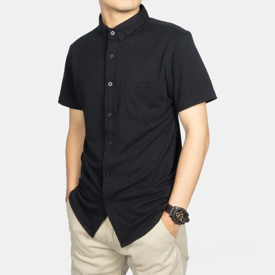 KEMEJA RAYON POLOS LENGAN PENDEK RAYON TWILL KASUAL PRIA SHORT SHIRT