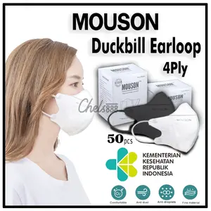Masker Duckbill MOUSON Earloop 4ply isi 50 pcs