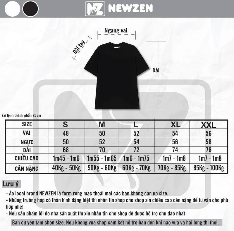 Áo thun tay lỡ unisex Newzen NZ01 cotton 100 co dãn 4 chiều - Nam, Menswear, Capybara, Cổ Tròn Top 9