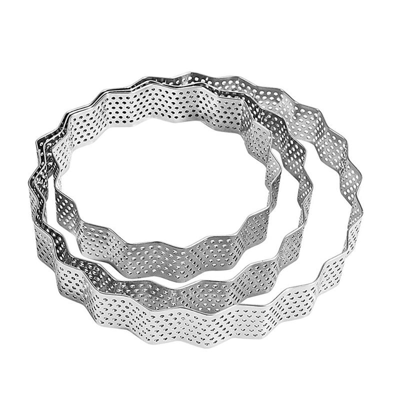 Stainless Steel Cake Ring, 6 Counts/set Round Cake Mold with Hollow Out Edge, Cake Baking Mold, Baking Tool for Home Kitchen 7