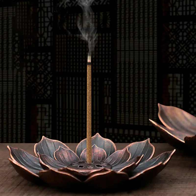 Pembakar Kemenyan, Bahan Aloi, Plat Pemegang Tongkat, Pembakar Plat, Sesuai untuk Agama Buddha, Boleh Digunakan sebagai Pemegang Gegelung Teratai