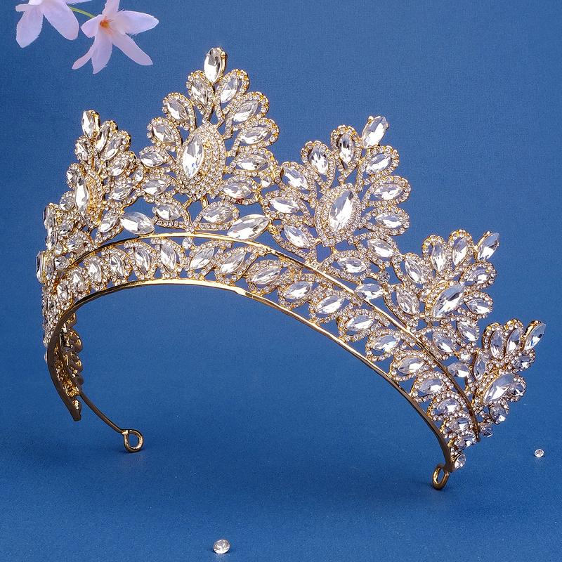 Product Introduction of Quality   Bridal Wedding Dressing    Baroque Royal  Crown  Pageant Tiaras Crown Molding Headpieces For Queens and King Female Anniversary Birthday Metal Coating  Women  Prom Diadem  Hair Accessories 41