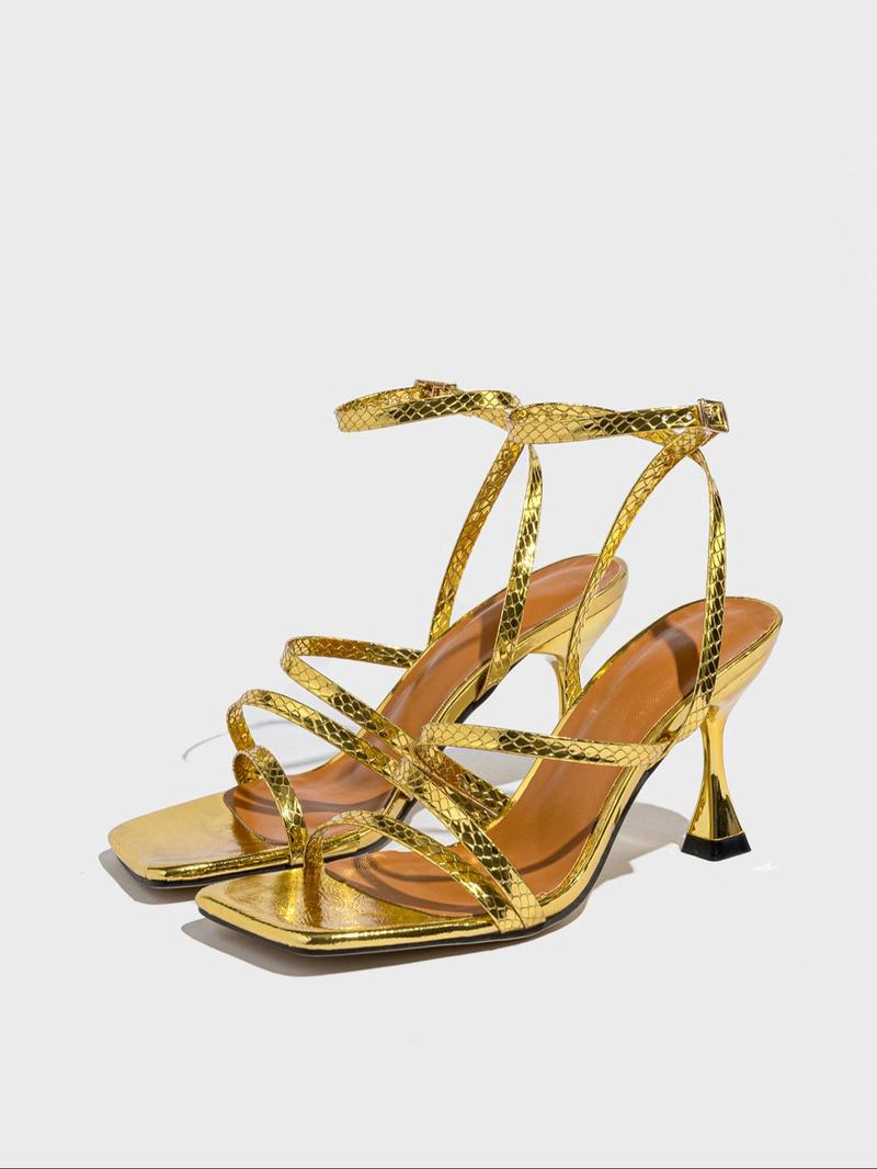 Product Introduction of Women's Fashionable Heeled Sandals, Elegant Open Toe High Heel Sandals for Party, Banquet, Fashionable Shoes for Daily Wear, Girl 6