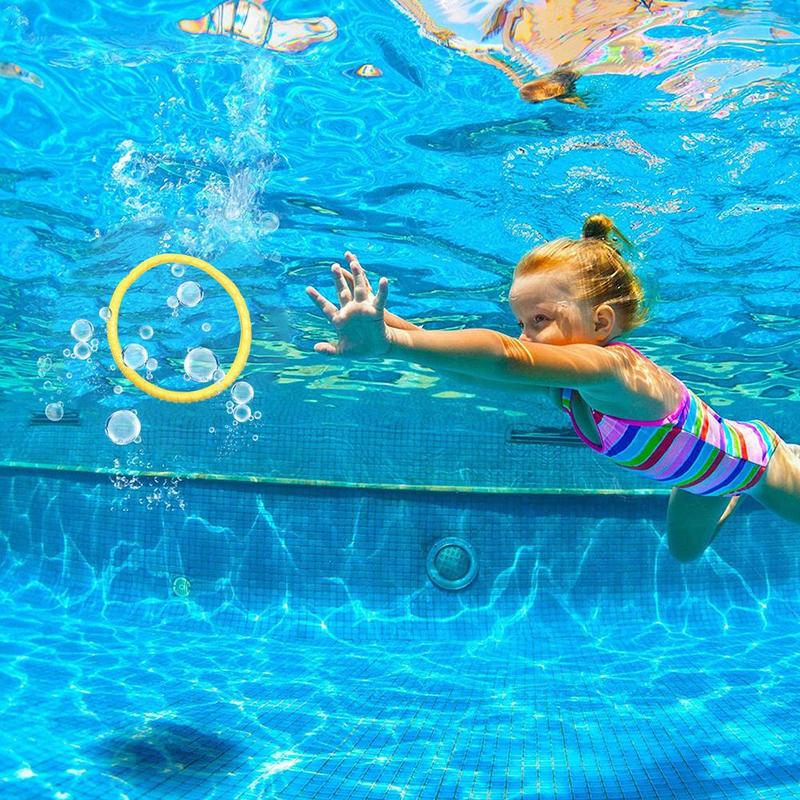 4Pcs Pool Sinking Toys PVC Dive Swim Rings Set for Kid Children ...