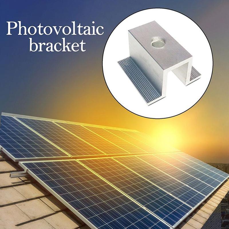10Pcs Solar Middle Clamp PV For Frame Height 25-50MM Aluminum Alloy Solar Access 0