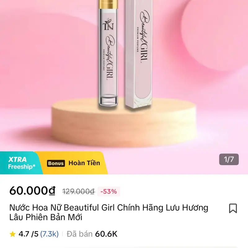 Nước Hoa Nữ Beautiful Girl Chính hãng Lưu Hương 12h 0
