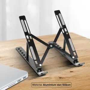 MC Laptop Stand Lipat Riser Foldable Adjustable Aluminium - N3, Tahan Panas, Pengaturan Ketinggian, Dilipat, Bahan Berkualitas - Computer