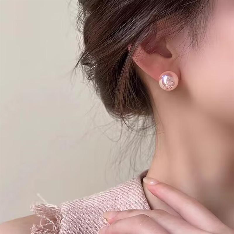 Product Introduction of Fashion Pink Pearl Stud Earrings For Beauty Women Simple Elegance Light Luxury Ear Accessories Fashion Party Jewelry Gifts 18