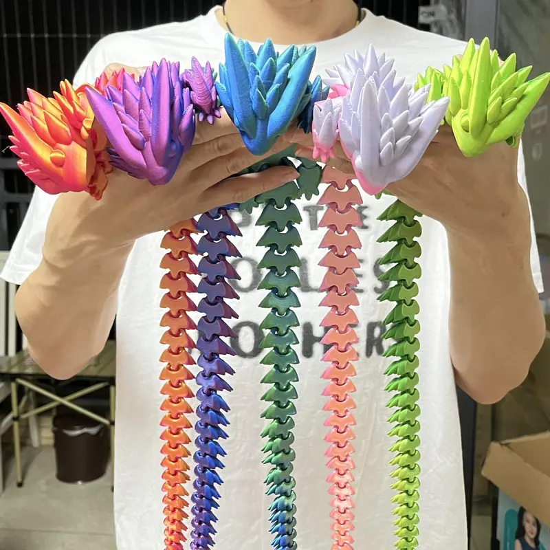 3D Printed Dragon Design Decoration, Colorful Rainbow Dragon Ornament, Desktop Decoration, Perfect Birthday Gift, Suitable for Children and Adults 2