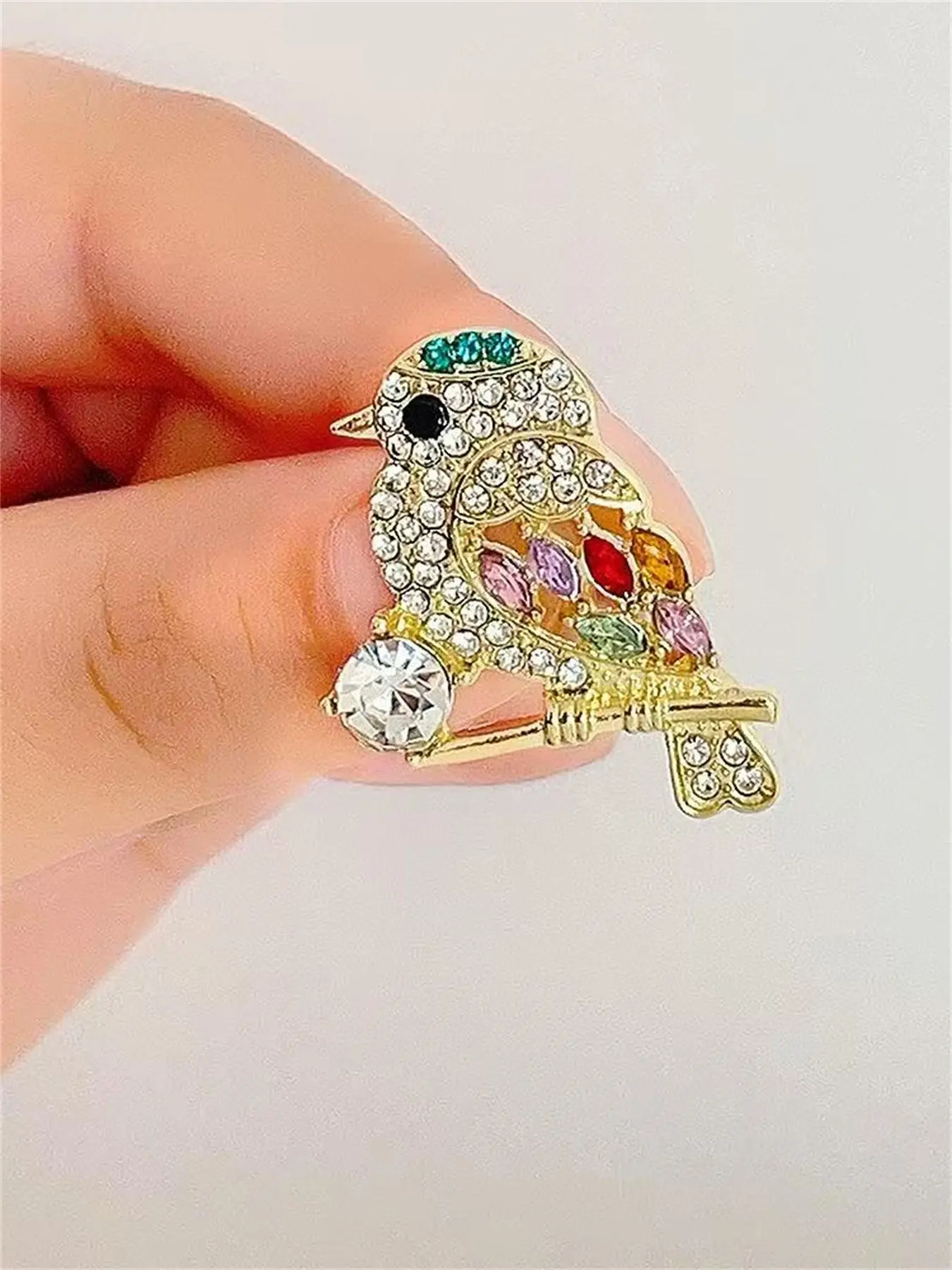 Bird Design Brooch Pin, Rhinestone Decorated Brooch Pin for Women & Girls, Fashion Accessories for Party, Daily Clothing Decor, for Birthday Gift