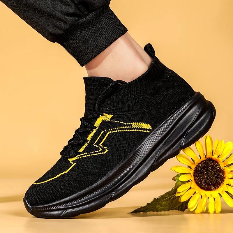 Custom Men Casual Sports Sneakers Sock Mesh Breathable Blank Chunky Height Increasing Running Walking Shoes for Women Trainers Runner_voghion.com