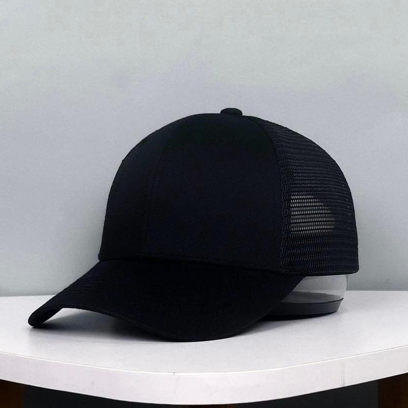 Mũ lưỡi trai nón kết đen trơn phối lưới free size dành cho nam và nữ