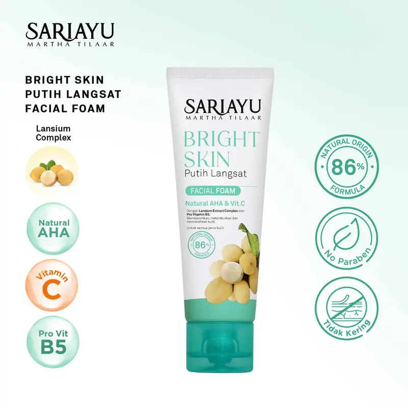 Sariayu Bright Skin Putih Langsat Facial Foam 75 ml 0