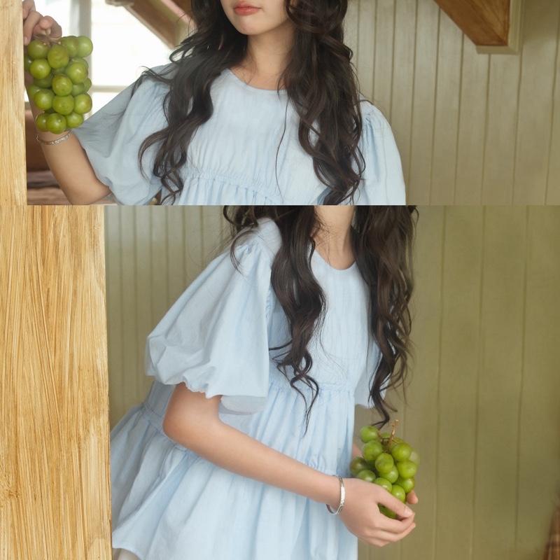 Áo kiểu tay bí phối dây rút Mody - Dob