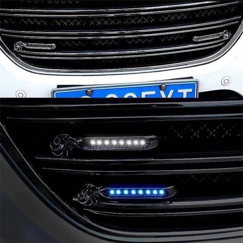 Product Introduction of 1-2pcs LED Wind Powered Car Daytime Running Light Auto Decorative Lamp with Rotating Fan No Need External Power Supply DRL Bulb 16