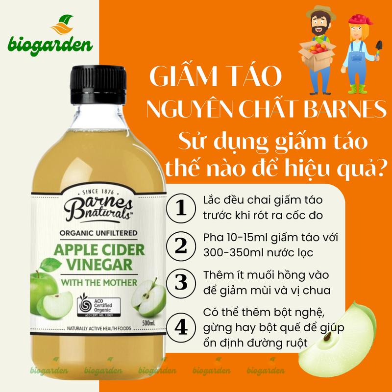 Product Introduction of Giấm táo hữu cơ nguyên chất (có giấm mẹ) chai 500ml Barnes Naturals - Hỗ Trợ Tiêu Hoá - Giảm Mùi Hôi 23