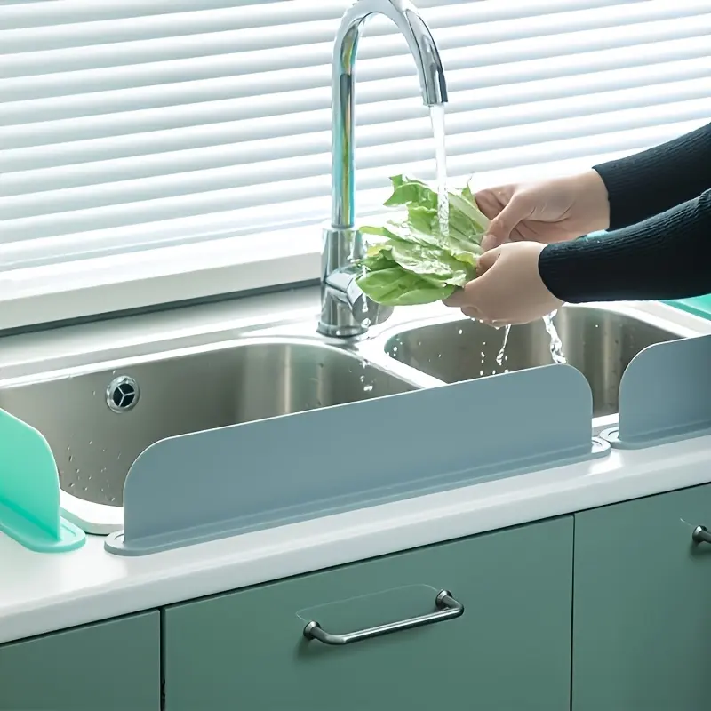 Silicone Sink Splash Cover, Kitchen Sink Washbasin Waterproof Barrier, Sink with Suction Cup Splash Cover, Suitable for Laboratory, Sink, Dishpan, Washing Basin, Kitchen Utensils