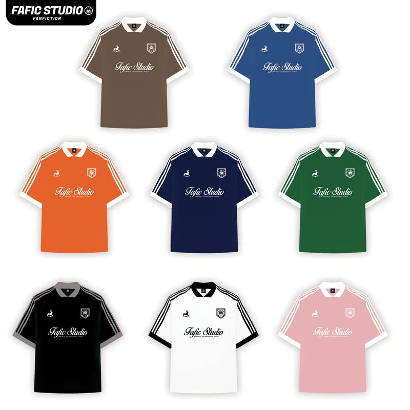 Áo thun Fafic 3 sọc hình in cao su jersey cổ V hottrend 2024 fafic studio