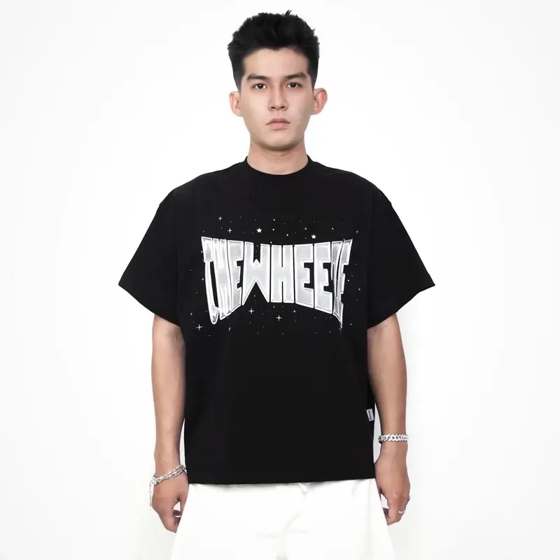 Áo Thun Boxy THEWHEEZE TWINKLE METALLIC “BLACK” - 100% cotton 2c 280gsm [đã xử lý co rút] 1