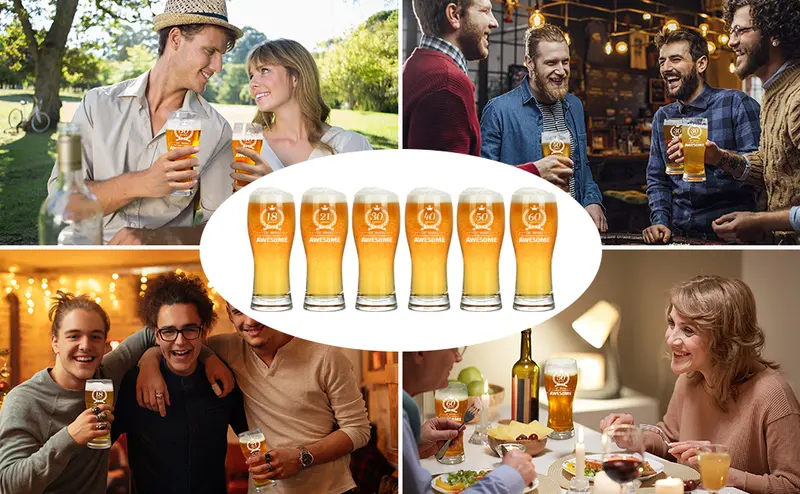 Product Introduction of Joymaking Personalised Pint Glass 15oz for Men's 50th Birthday Gifts 2