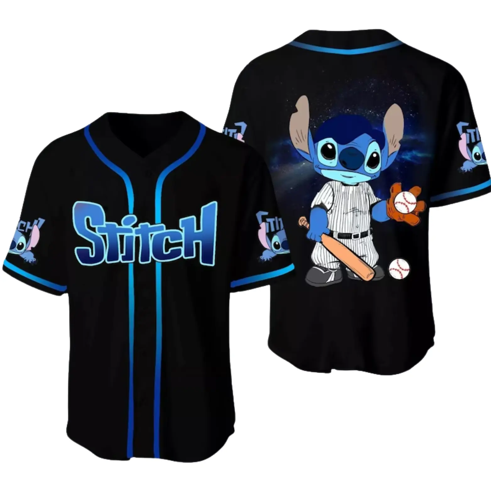 Stitch Baseball Jersey, Stitch Baseball Jersey Team, Funny Stitch Jersey, Football Jersey, Streetwear Tee Top Gift for Fan