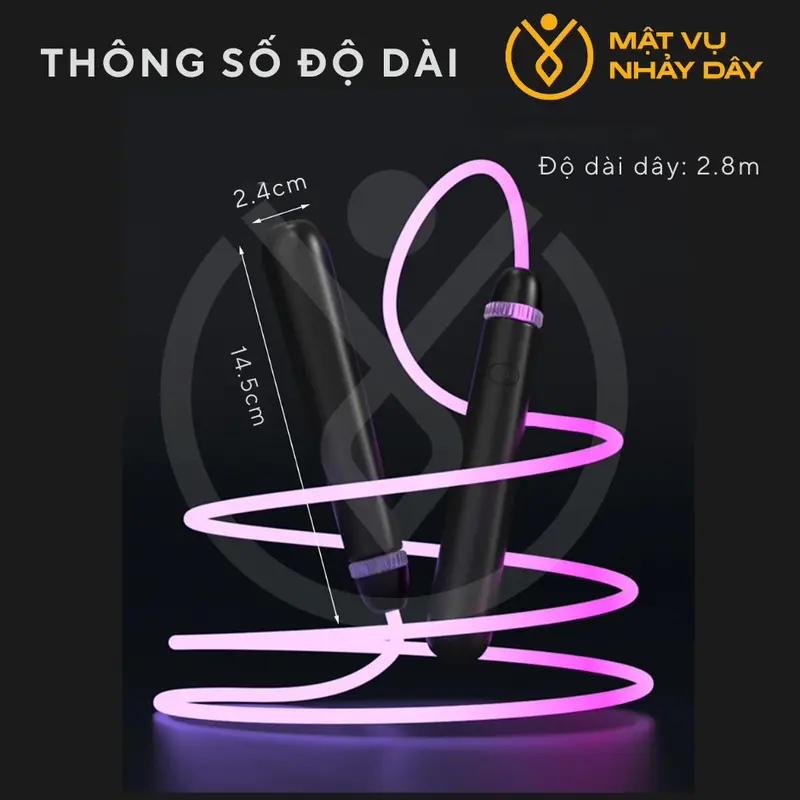 Dây nhảy phát sáng, dây nhảy đèn LED có thể điều chỉnh độ dài, dây nhảy nhiều màu sắc để tập thể dục – Mật Vụ Nhảy Dây 7