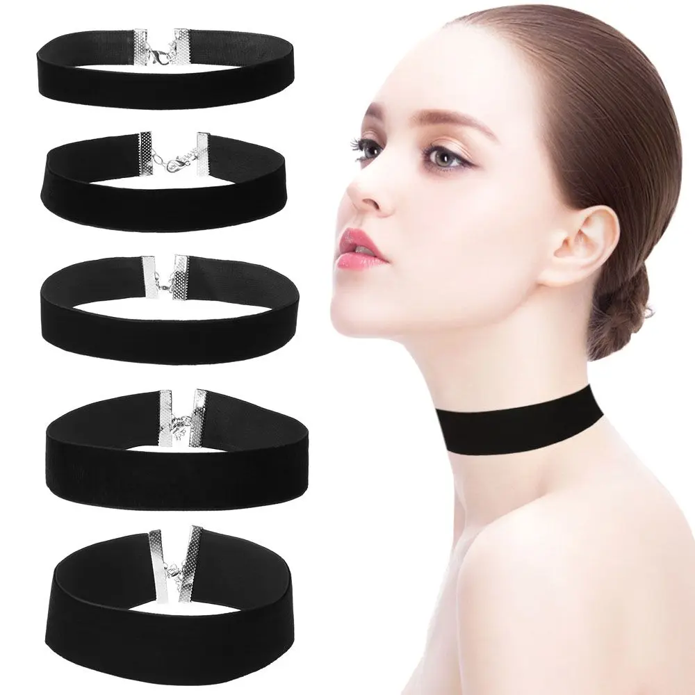 Goth Black Velvet Choker Necklaces Gothic Style Rope Women Neck Decoration 2025 Chocker Jewelry On The Neck Collar For Girl Kpop