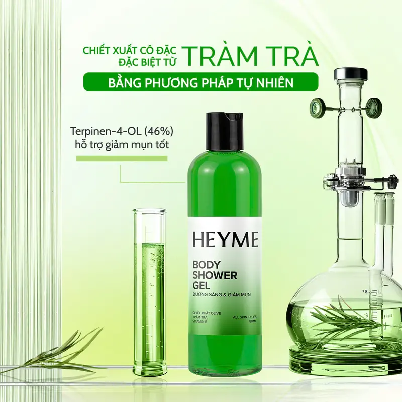 COMBO HEYME GIẢM MỤN DƯỠNG ẨM MÙA ĐÔNG - Sữa tắm Heyme và Gel dưỡng thể dưỡng trắng cho làn da mịn màng khỏe mạnh 2