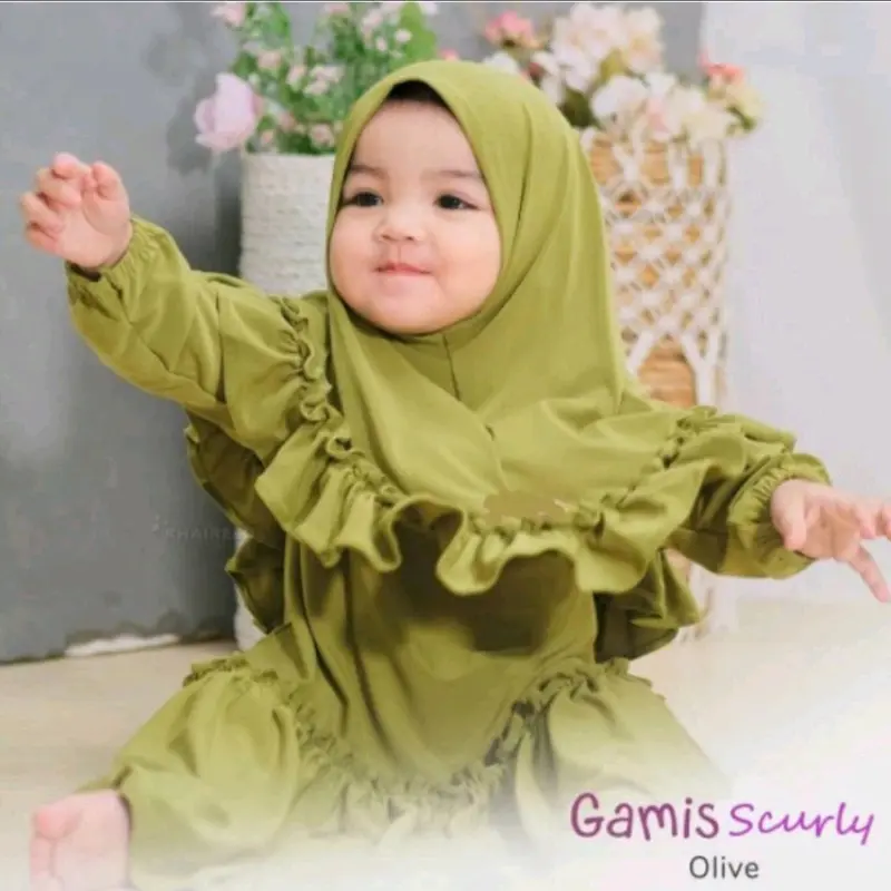 [BEST SELLER & TERMURAH] gamis anak bayi balita usia 0-12Bulan || BONUS SET HIJAB 4