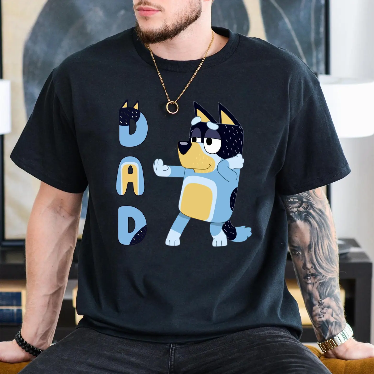 Bandit Cool Dad Club T-Shirt/Sweatshirt/Hoodie, Bluey Bandit Family Tee, Bluey Bandit Sweatshirt, Bandit Heeler Sweatshirt, Dad Blue Dog Hoodie