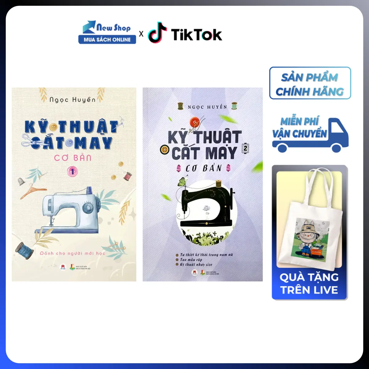 Sách - Combo Kỹ Thuật Cắt May Cơ Bản (Bộ 2 Cuốn) - HH - Tác giả Ngọc Huyền