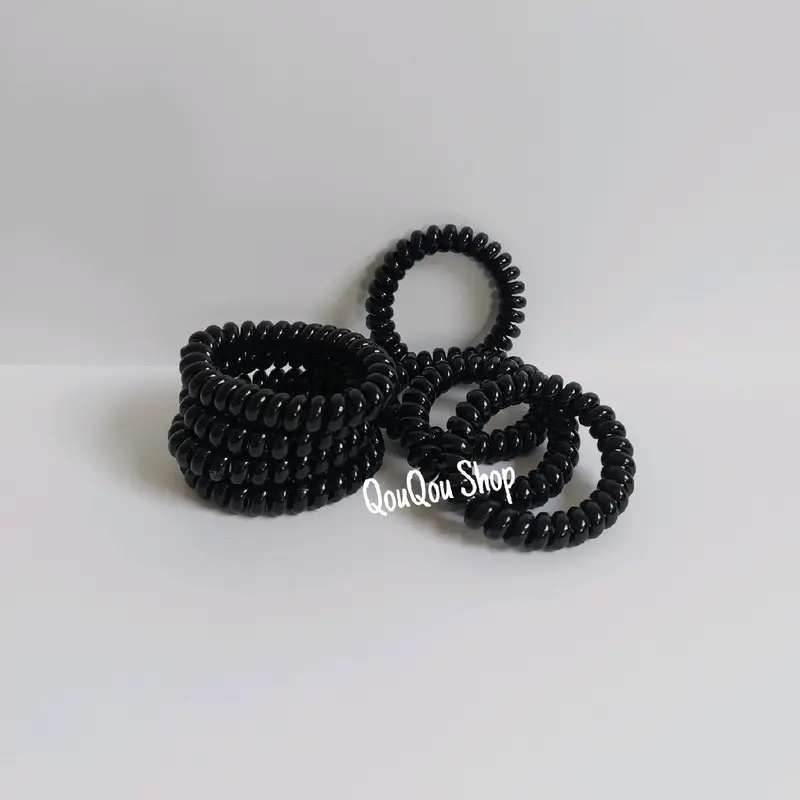 Ikat Rambut spiral besar Hitam 1