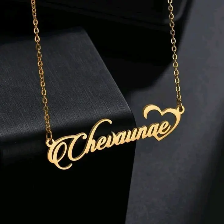 Kalung Liontin Custom Ukir Nama Lapis Emas