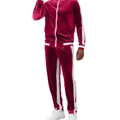 Velour Tracksuit Mens Tracksuit No Hood Men's Velour Tracksuit