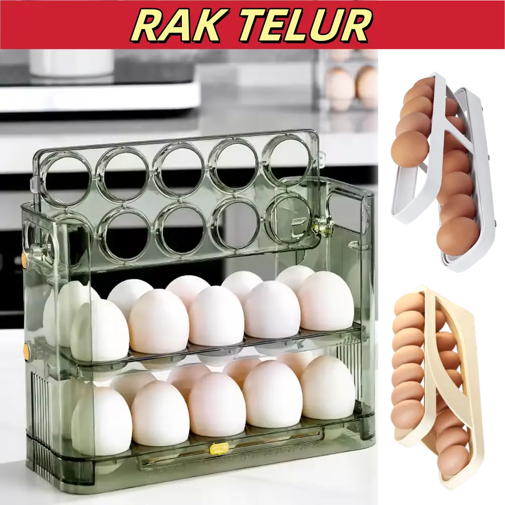 Vixplorn-Tempat Penyimpanan Telur Rak Telor Desain Laci Bening Kotak ...