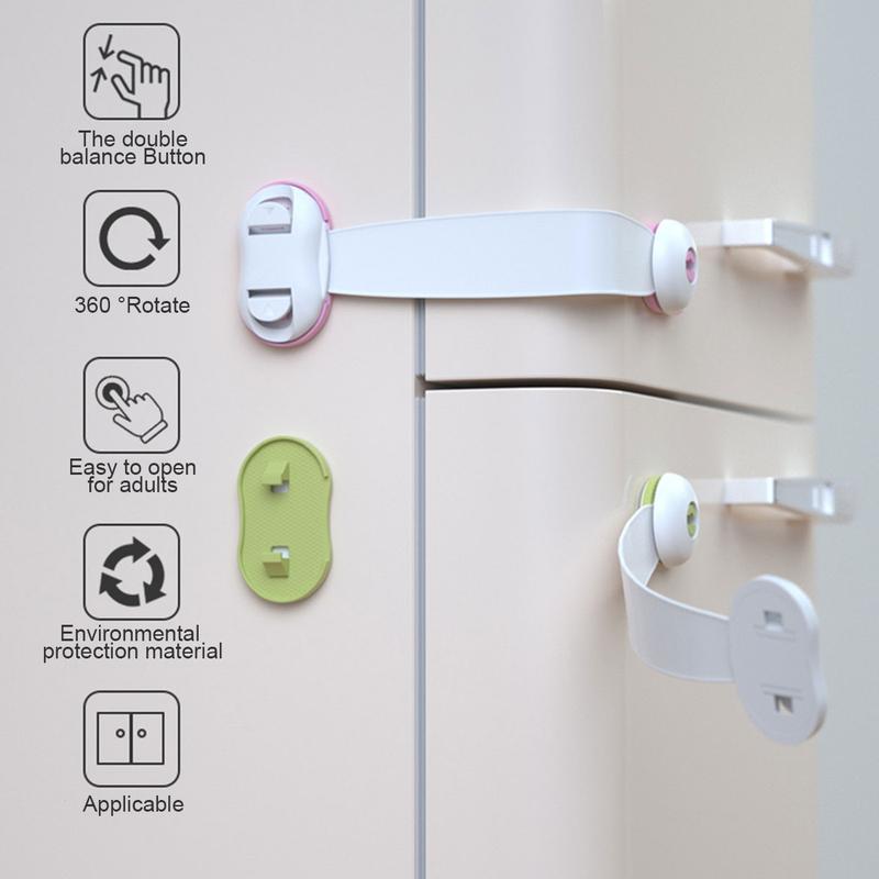 Product Introduction of 5Pcs Child Safety Locks Baby Proofing Cabinet Lock Mini Fridge Lock Child Proof Safety Locks for Cabinet Doors 360 Degree Rotation Babyproof Locks for Refrigerator Cabinets Drawers Closet Toilet Oven tO278 22