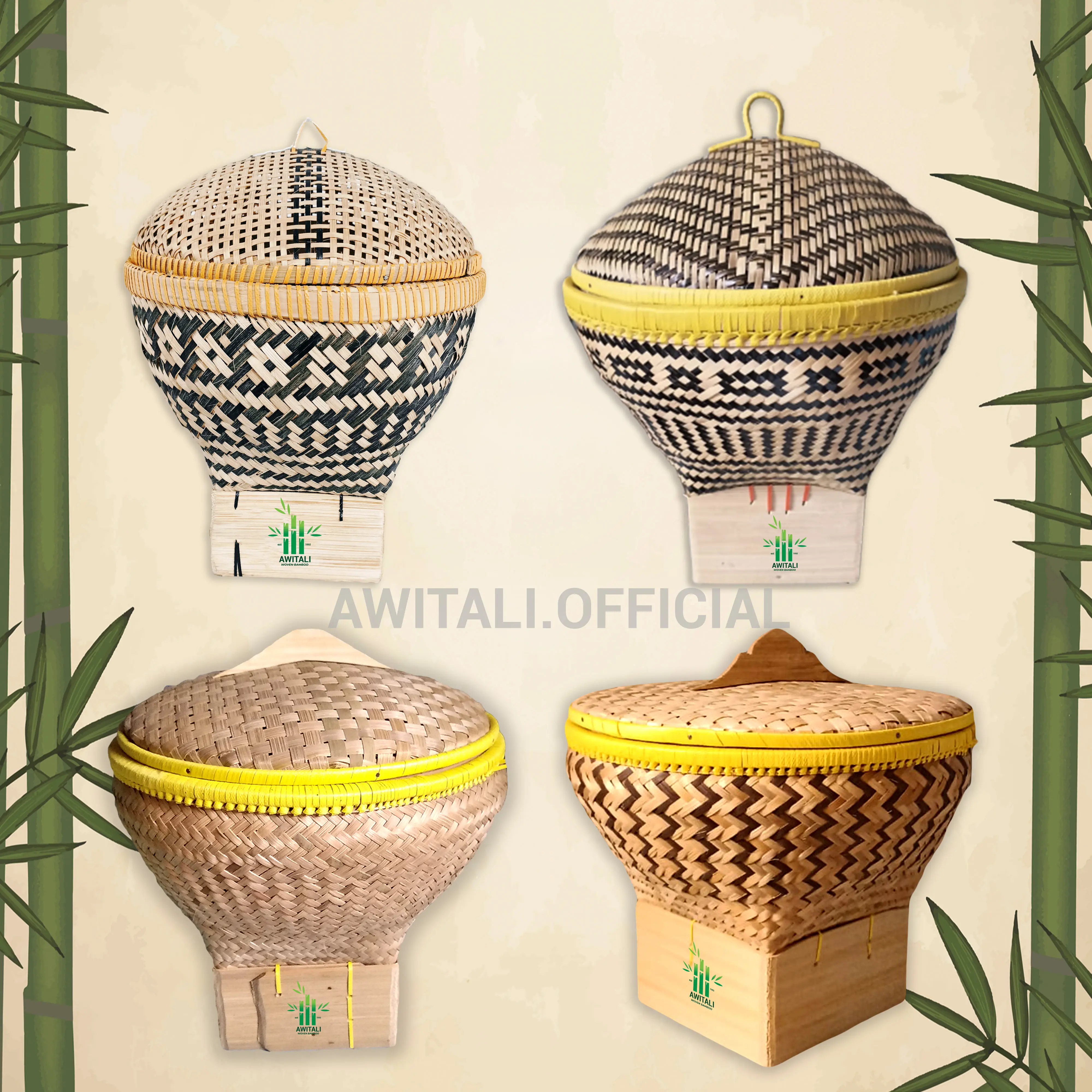 Bakul Nasi Bambu Awitali Wakul Bambu Boboko Tutup With Lid Makanan & Minuman