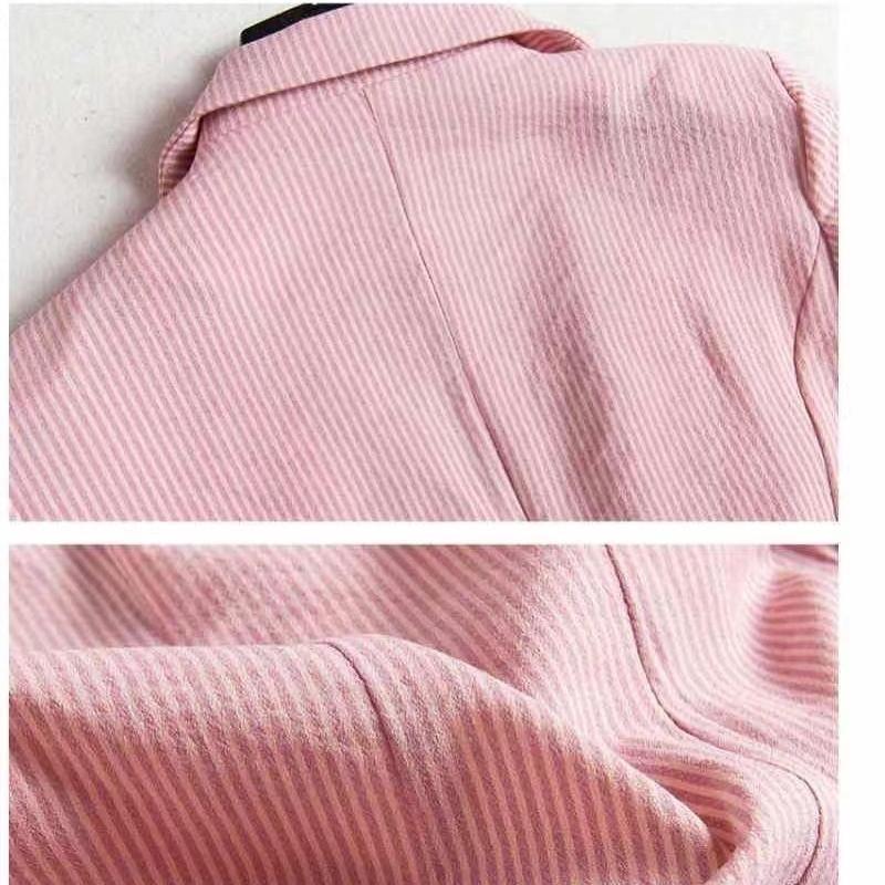 Áo Khoác Blazer Nữ, Kẻ Sọc, Dáng Ôm, Tay Áo Ba Phần Tư, S-3XL, Thích Hợp Cho Mùa Xuân, Mùa Hè Và Mùa Thu, Thời Trang, Thường Ngày, Thanh Lịch, Bộ Đồ Công Sở, Có Màu Đen, Trắng, Hồng Và Xanh Lá Cây 7