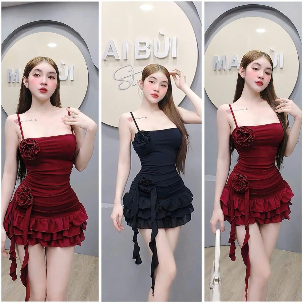 Set Đầm Body Nữ 2 Dây JACO D158 – Dáng Ngắn Cổ Vuông, Đính Hoa Ngực, Thiết Kế Gợi Cảm Sang Trọng