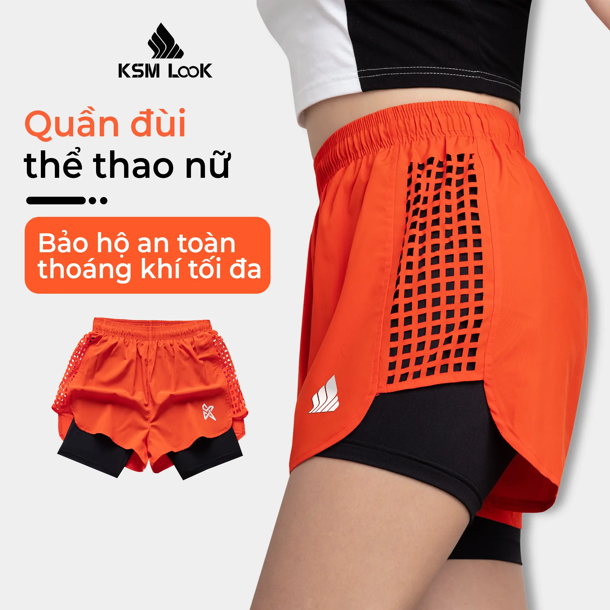 [DEAL ĐỘC QUYỀN TRÊN LIVE] Quần Đùi Short Thể Thao Ngắn 2 Lớp Tập Gym Yoga Aerobic Nữ KSM Có Lỗ Thoát Khí Vải Mỏng Nhẹ Mát Q272 Sport Tập Thể Dục