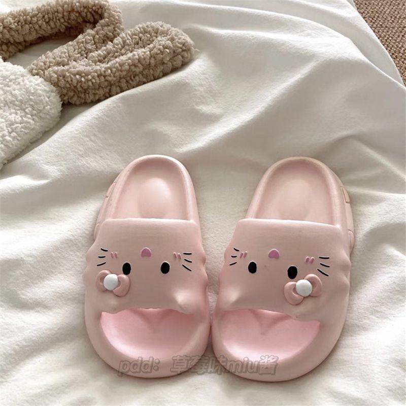 Dép Lê Kitty, Kiểu Lười, Đế Dày Eva, Dễ Thương, Dành Cho Nữ Vào Mùa Hè, Phong Cách Cô Gái Trẻ, Đế Chống Trượt, Dép Đi Trong Nhà Và Phòng Tắm, Năm 2024 3