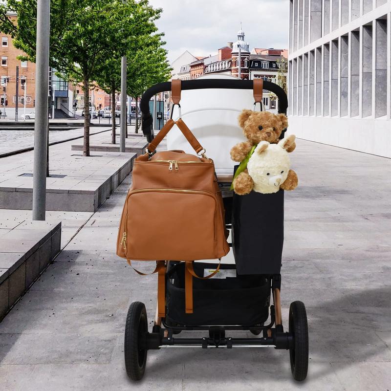 Product Introduction of 2pcs Baby Car Seat Hook, Faux Leather Accessories Stroller Hook For Hanging Bags, Easy To Use, Baby Storage & Organizers Supplies 17