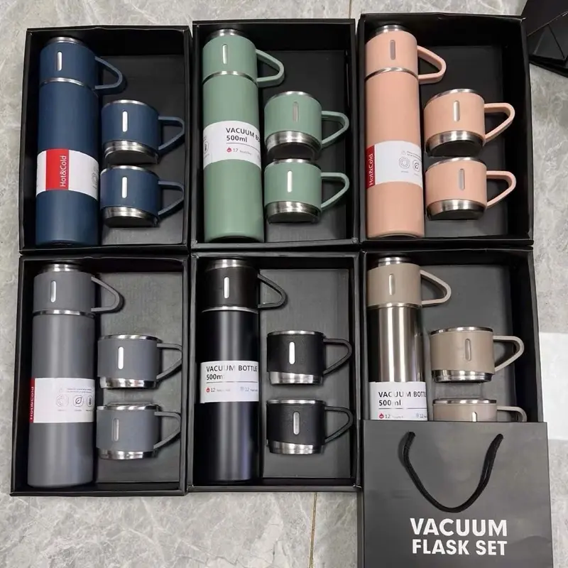 Bình Giữ Nhiệt Inox 304 Giữ Nóng, Giữ Lạnh Lên Đến 12h - Set 2 Cốc bình  nước binh  giunhiet