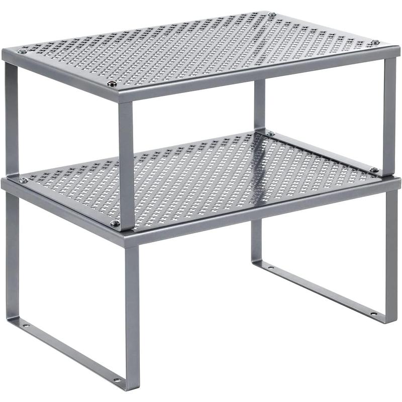 Racks, Set of 2 Metal Cabinet Shelf Organizers, Countertop Organizers ...