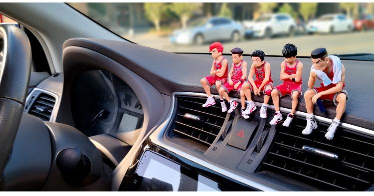 Product Introduction of Car Telephone Number Plate Interior Anime Decoration SLAM DUNK Hanamichi Sakuragi Action Figure Ornament Auto Accessories Gifts 6
