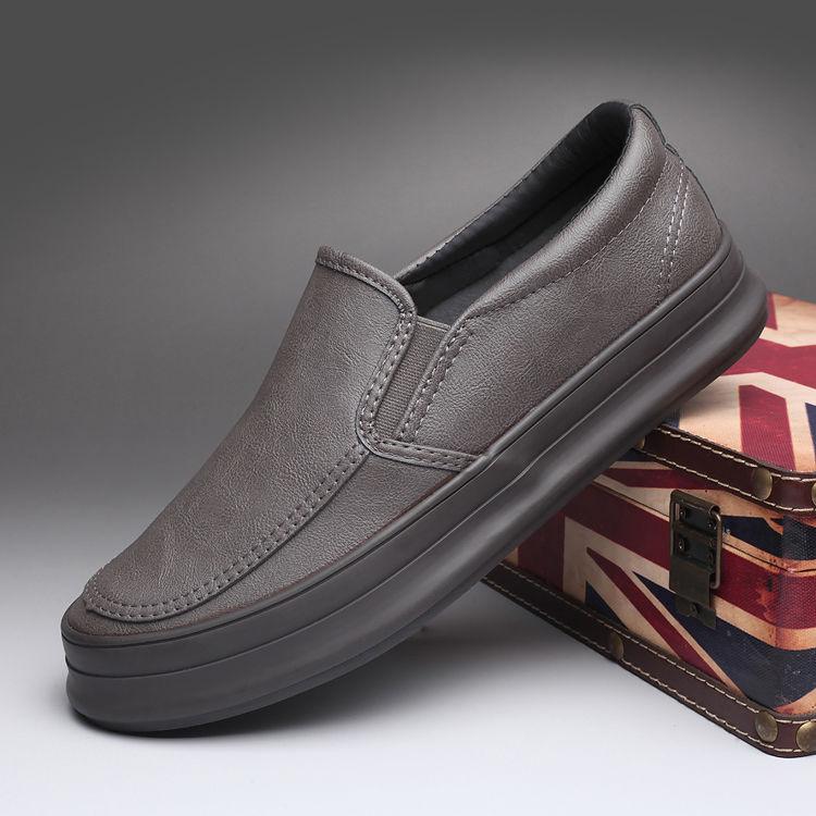 Product Introduction of 2023 Men's Shoes Autumn New Thick-Soled Slip-On Lazy Shoes Men's Breathable Height-Increasing Leather Shoes Soft-Soled Trendy Versatile Sneakers 31