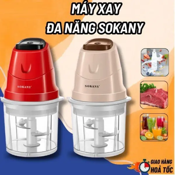 Máy Xay Đa Năng SOKANY Công Suất 250W - Máy Xay Thịt Cá, Nước Đá, Xay Rau Củ 7